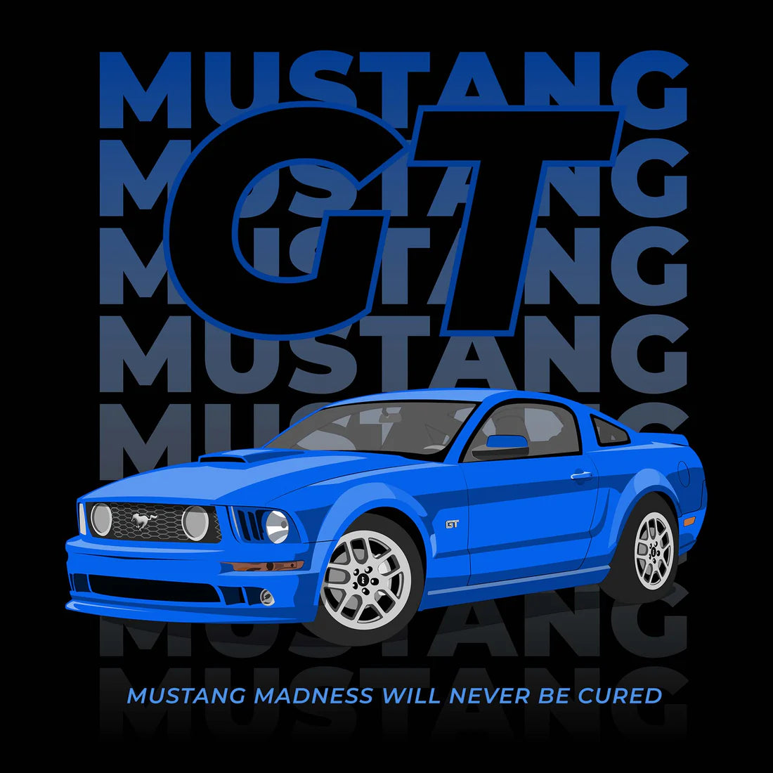 08 Blue Ford Mustang GT Tee
