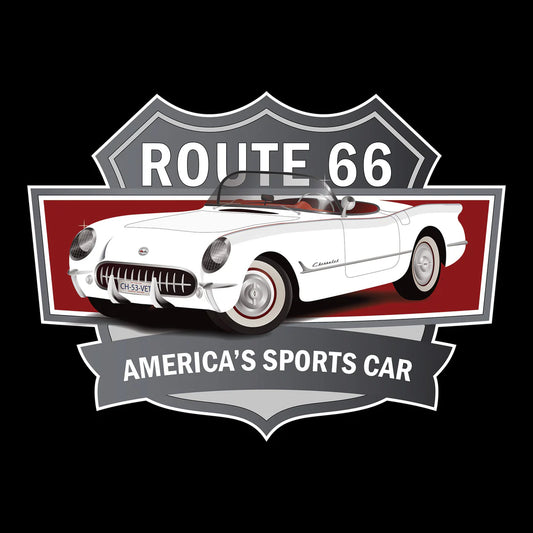 53 White Chevy Corvette Convertible Tee