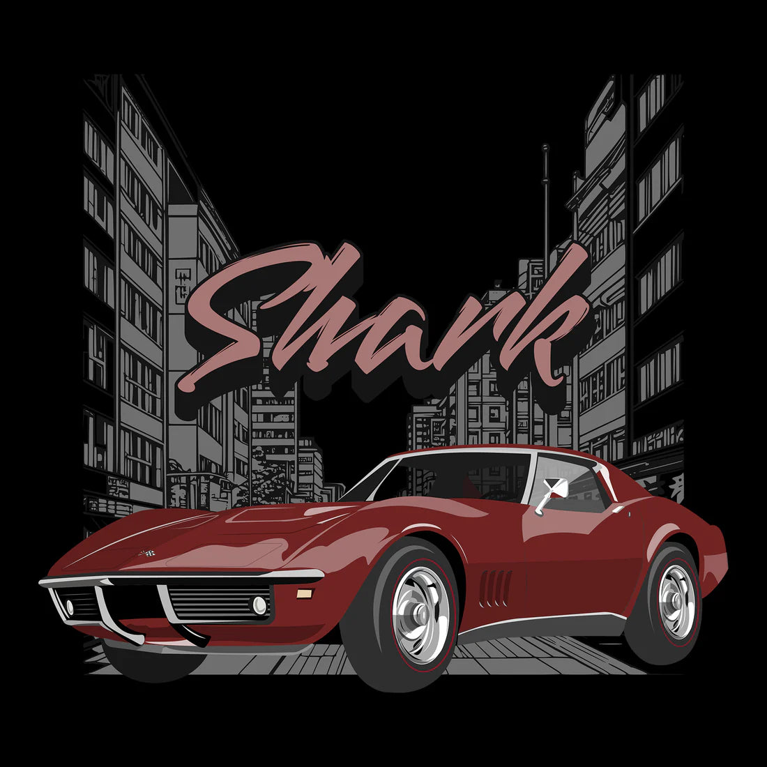 68 Maroon Chevy Corvette Tee
