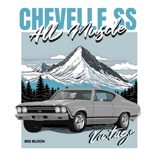 68 Silver Chevy Chevelle SS Tee