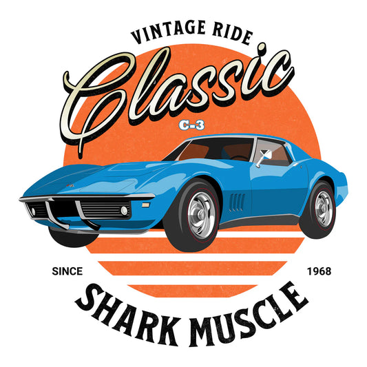 68 Blue Chevy Corvette Tee