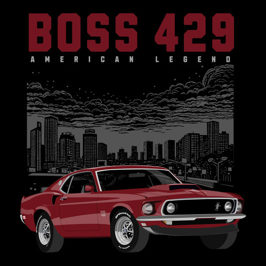 69 Maroon Ford Mustang Boss 429 Tee