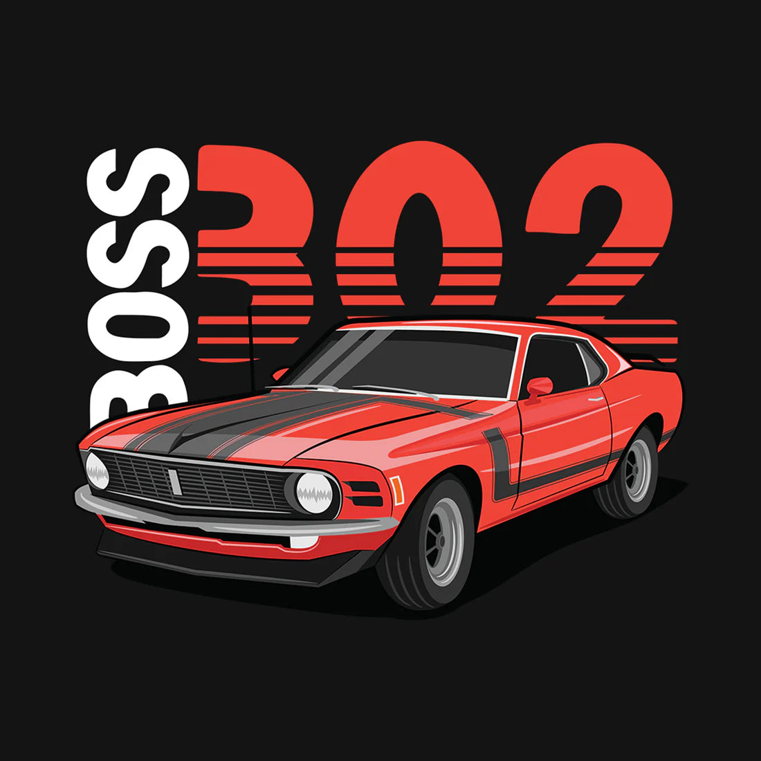 70 Ford Boss 302 Mustang Tee