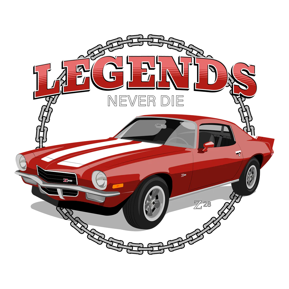 72 Flame Orange Chevy Camaro Z28 Tee