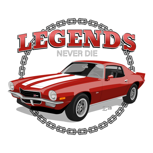 72 Flame Orange Chevy Camaro Z28 Tee