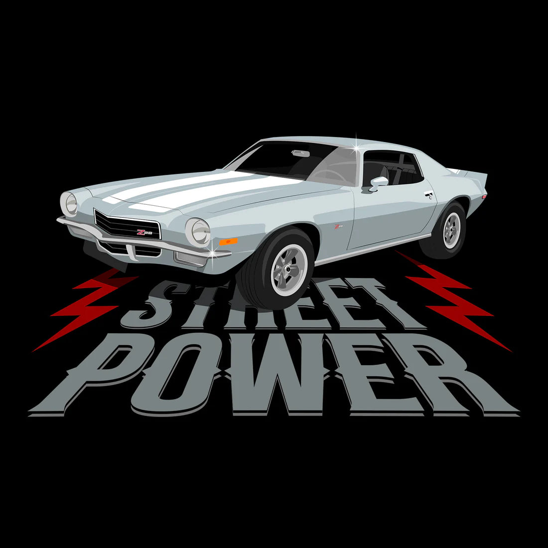 72 Ice Blue Chevy Camaro Z28 Tee