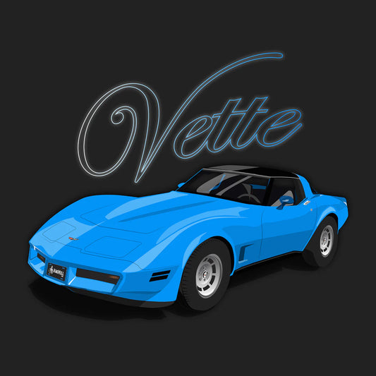 82 Blue Chevy Corvette Tee
