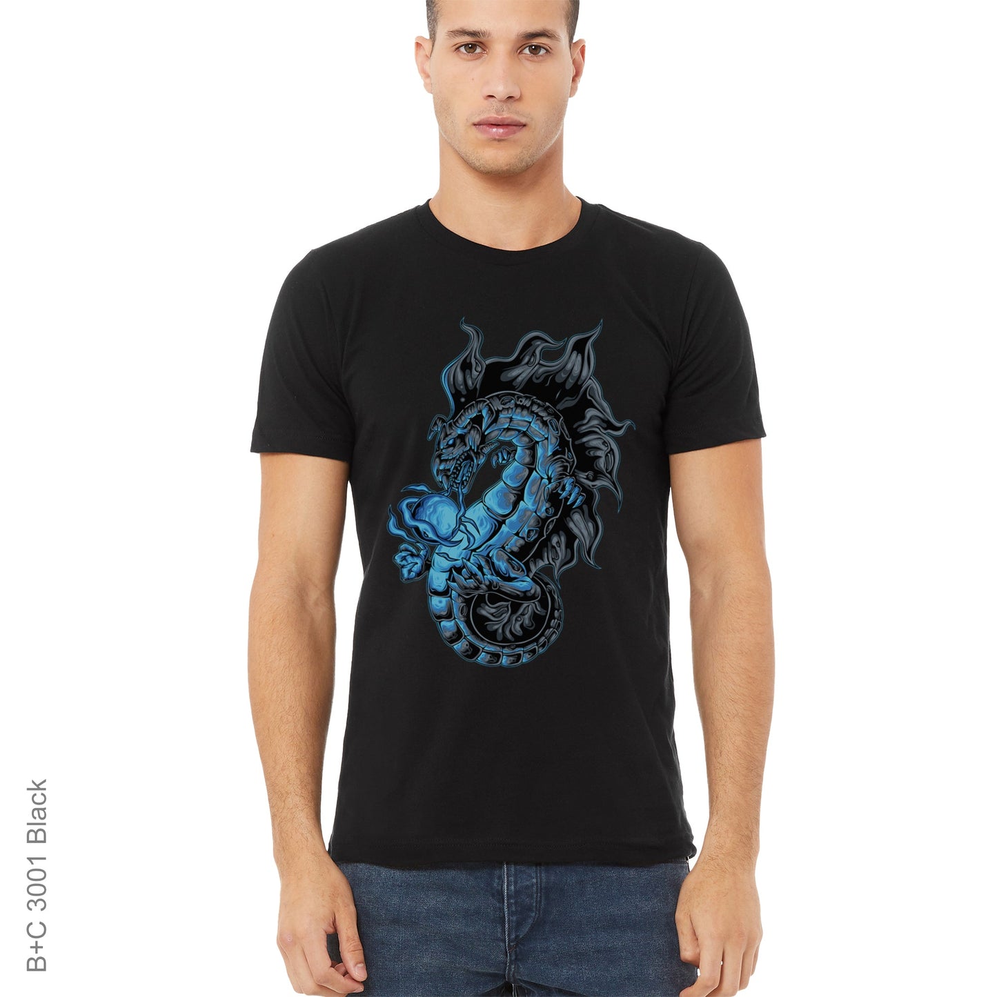 Abstract, C, color, Colorful, Crew, Crew Neck, Dragon, TeeBlue Dragon Tee from FineRag.comfinerag.com