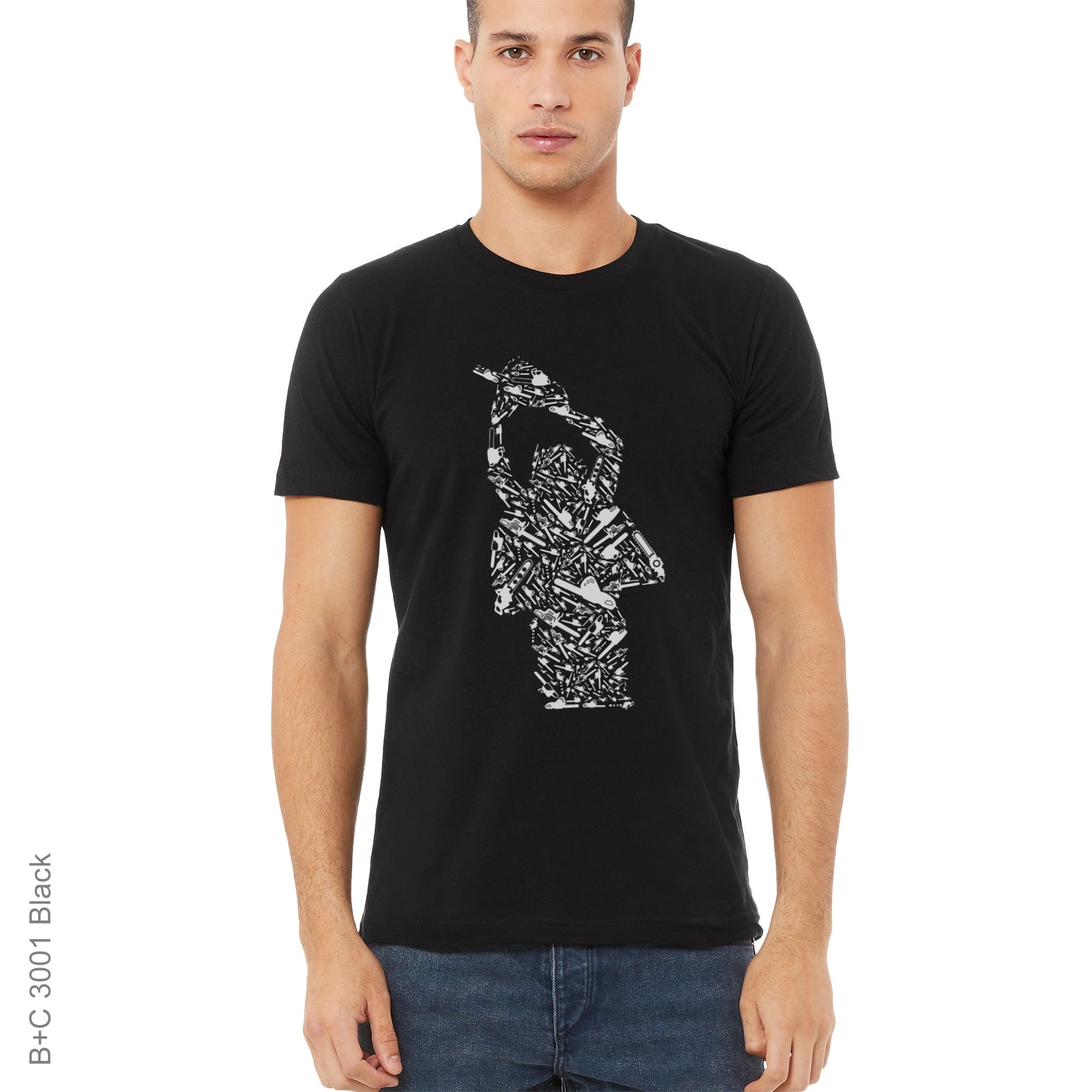 Abstract, black & white, chainsaw, Crew, Crew Neck, TeeChainsaw Tee from FineRag.comfinerag.com