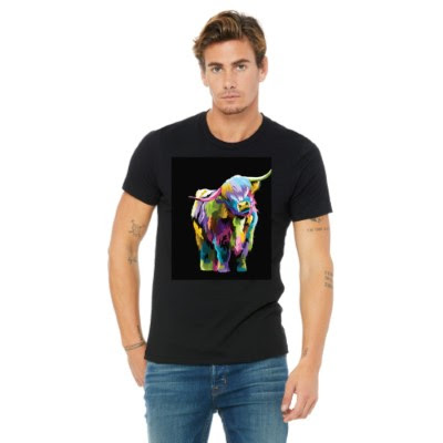 Abstract, Animal, Animals, Antlers, Buffalo, Crew, Crew Neck, Cute, Outdoor, Outdoors, Tee, Wild animalColor Buffalo Tee from FineRag.comfinerag.com