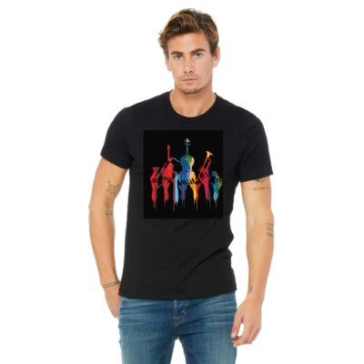 Abstract, color, Colorful, Crew, Crew Neck, instruments, Music, TeeColor Music Tee from FineRag.comfinerag.com
