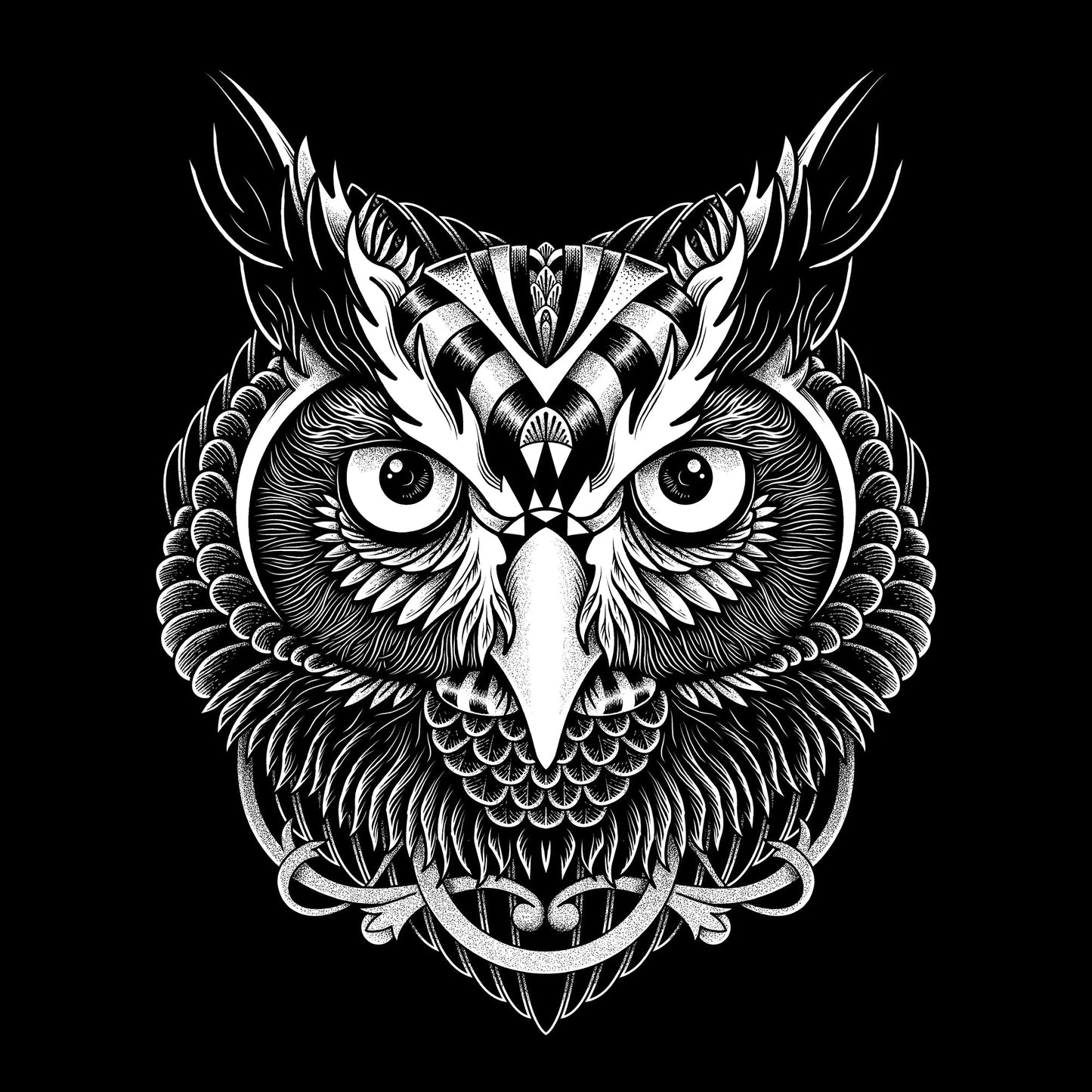 Owl Ornate V-Neck Tee from finerag.comfinerag.com