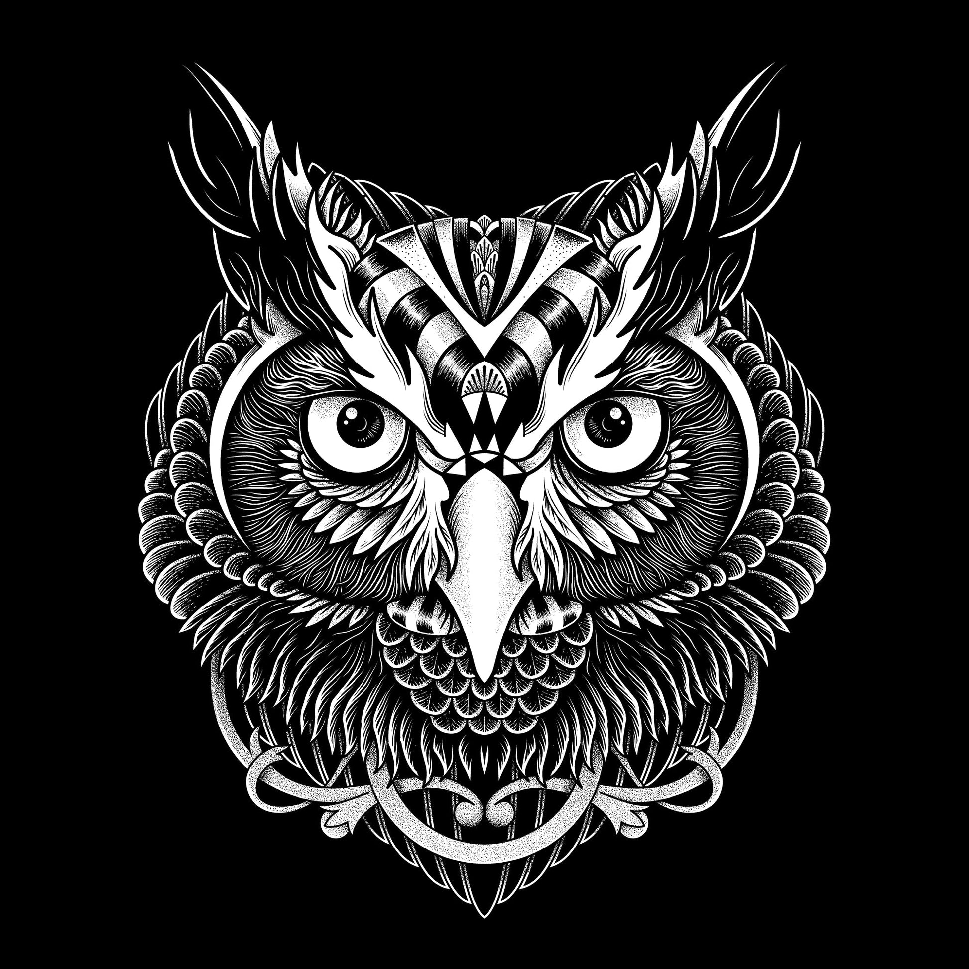 Owl Ornate V-Neck Tee from finerag.comfinerag.com
