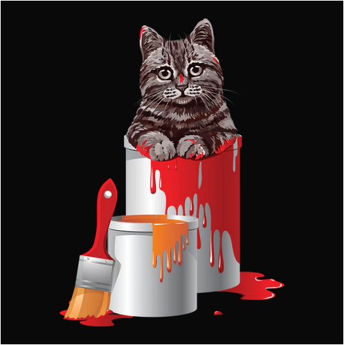 Animal, Animals, Birds, Cat, color, Colorful, Crew, Crew Neck, kitty, TeeColor Kitten Tee from FineRag.comfinerag.com