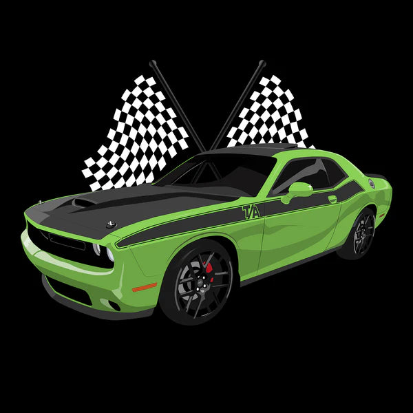 23 Green Dodge Challenger TA Tee