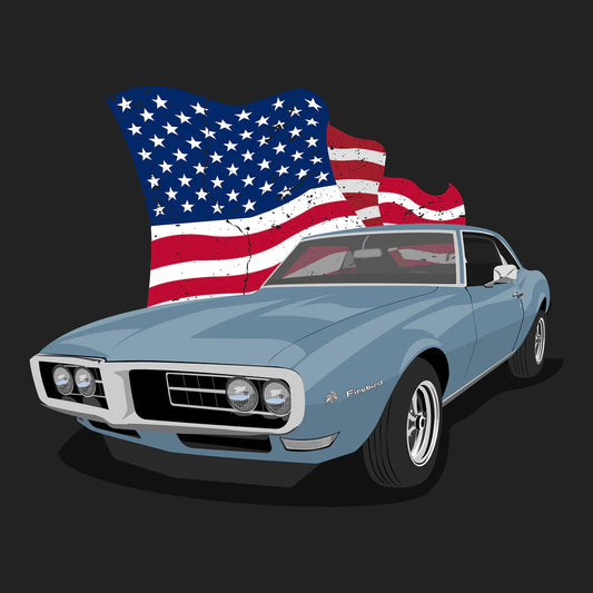 68 Blue Pontiac Firebird Tee