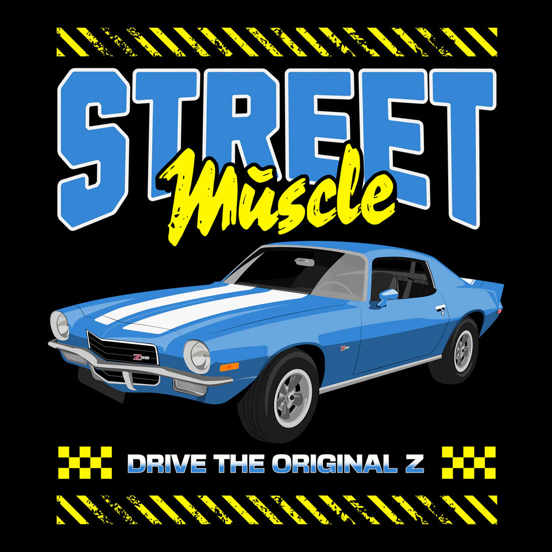 72 Blue Chevy Camaro Z28 Tee