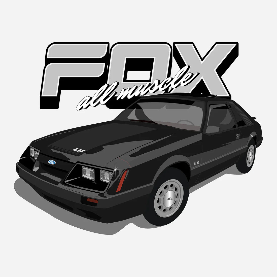 84 Black Ford GT Mustang Tee