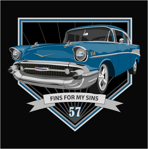 1957, 57, Bel Air, Chevrolet, Chevy, Crew, Crew Neck, Old, Old School, Oldies, Tee57 Chevy Bel Air Tee from FineRag.comfinerag.com