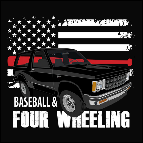 Auto, Automobile, baseball, Chevrolet, Chevy, Crew, Crew Neck, Four Wheeling, Tee, truck83 S-10 Chevy Blazer Tee from FineRag.comfinerag.com