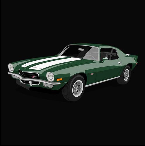 Auto, Automobile, bad, Badass, C, Camaro, Car, Chevrolet, Chevy, Classic, Crew, Crew Neck, Flag, Horsepower, Miami, Muscle Car, Old, Old School, Oldies, sex, Sexy, Tee, Z2872 Green Chevy Camaro Z28 Tee from FineRag.comfinerag.com