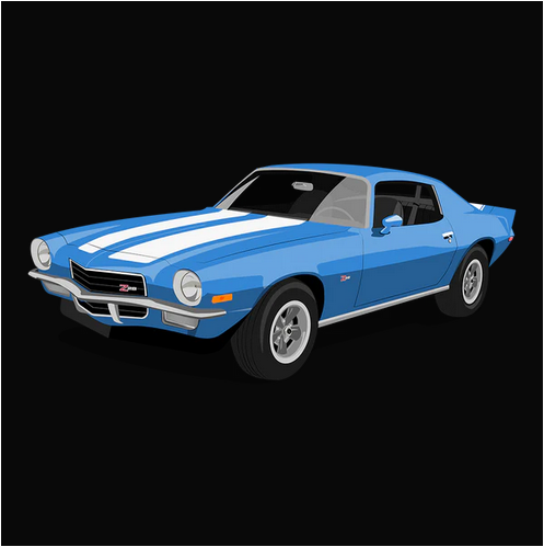 Auto, Automobile, bad, Badass, C, Camaro, Car, Chevrolet, Chevy, Classic, Crew, Crew Neck, Flag, Horsepower, Miami, Muscle Car, Old, Old School, Oldies, sex, Sexy, Tee, Z2872 Blue Chevy Camaro Z28 Tee from FineRag.comfinerag.com