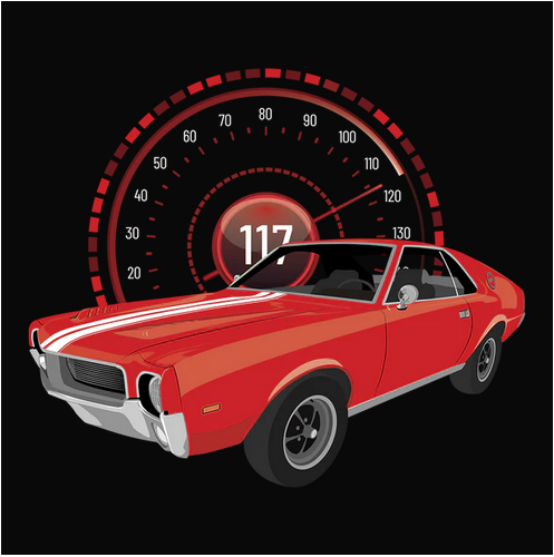 1969, 69, AMC, Classic, Crew, Crew Neck, Old, Old School, Oldies, Tee69 AMC Red AMX Tee from FineRag.comfinerag.com