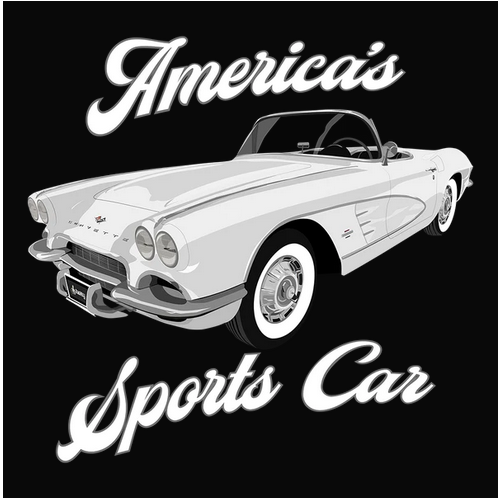 1961, Chevrolet, Chevy, Classic, Convertible, Corvette, Crew, Crew Neck, Old, Old School, Oldies, Sports Car, Tee61 White Chevy Corvette Convertible Tee from FineRag.comfinerag.com