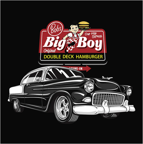 1955, Bel Air, Chevrolet, Chevy, Classic, Crew, Crew Neck, Old, Old School, Oldies, Tee55 Black Chevy Bel Air Tee from FineRag.comfinerag.com