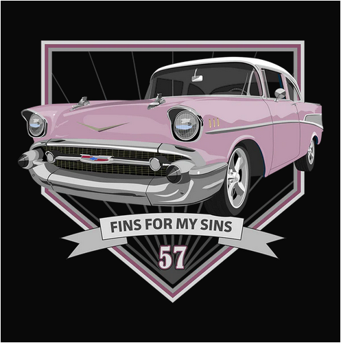 1957, Bel Air, Chevrolet, Chevy, Classic, Crew, Crew Neck, Muscle Car, Old, Old School, Oldies, Tee, Vintage57 Dusk Pearl Chevy Bel Air Tee from FineRag.comfinerag.com