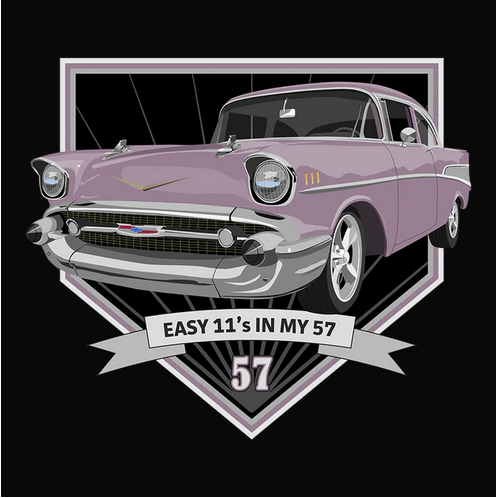 1957, Bel Air, Chevrolet, Chevy, Classic, Crew, Crew Neck, Muscle Car, Old, Old School, Oldies, Tee, Vintage57 Canyon Coral Chevy Bel Air Tee from FineRag.comfinerag.com