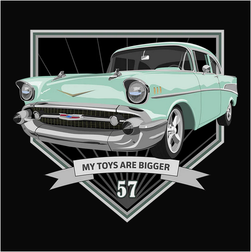 1957, Bel Air, Chevrolet, Chevy, Classic, Crew, Crew Neck, Muscle Car, Old, Old School, Oldies, Tee, Vintage57 Surf Green Chevy Bel Air Tee from FineRag.comfinerag.com