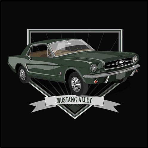 Auto, Automobile, Car, cars, Crew, Crew Neck, Ford, Muscle Car, Mustang, Old, Old School, Oldies, Tee65 Green Ford Mustang Tee from FineRag.comfinerag.com