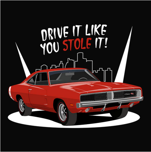 69 Red Dodge Charger RT Tee