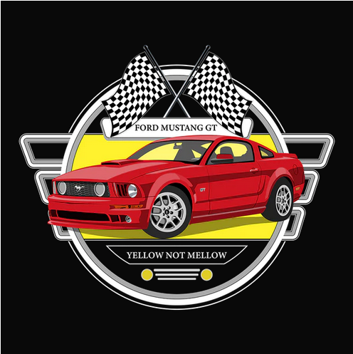 08 Red Ford Mustang GT Tee