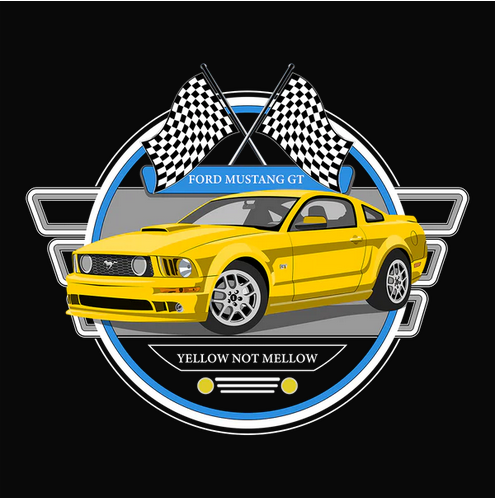 08 Yellow Ford Mustang GT Tee