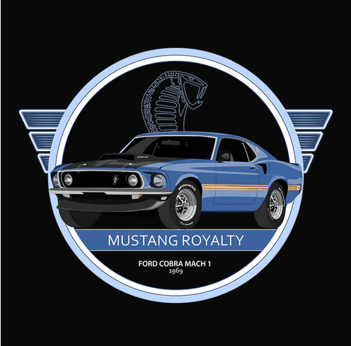 69 Blue Ford Mustang Mach 1 Tee