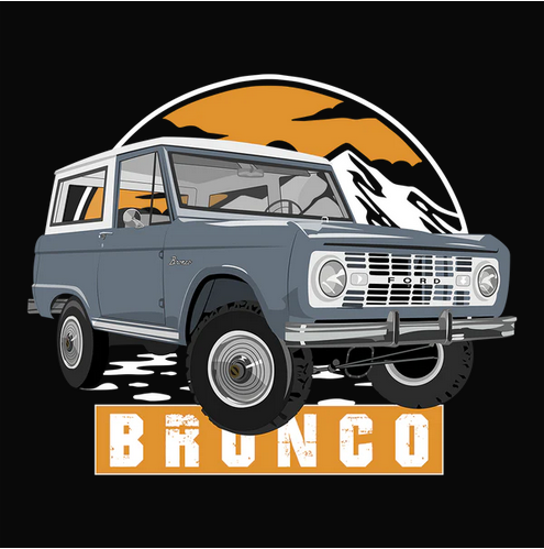 66 Silver Blue Bronco Tee