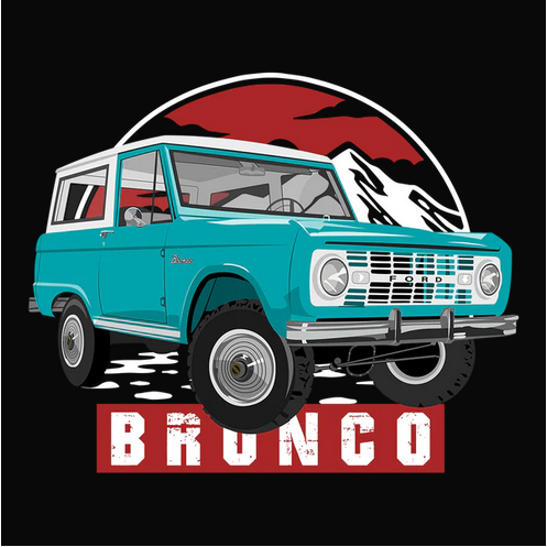 66 Turqoise Blue Bronco Tee