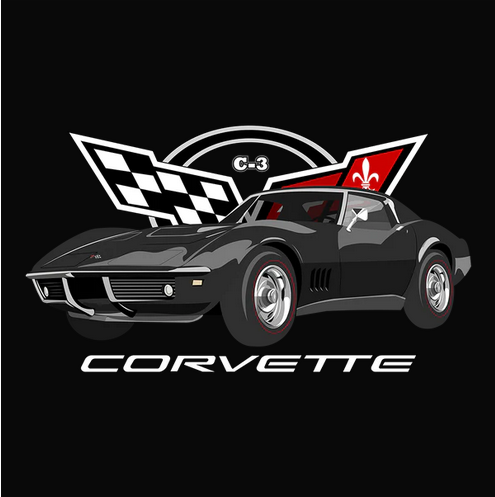 68 Black Chevy Corvette Tee