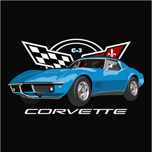 68 Blue Chevy Corvette Tee