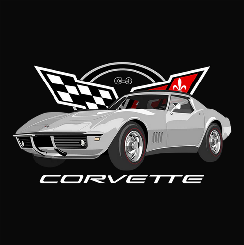 68 Silver Chevy Corvette Tee