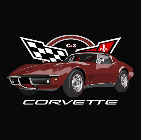 68 Maroon Chevy Corvette Tee