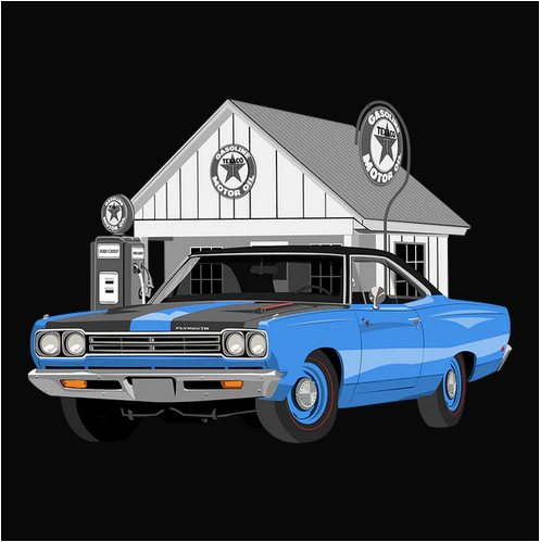 69 Blue Plymouth Road Runner Tee