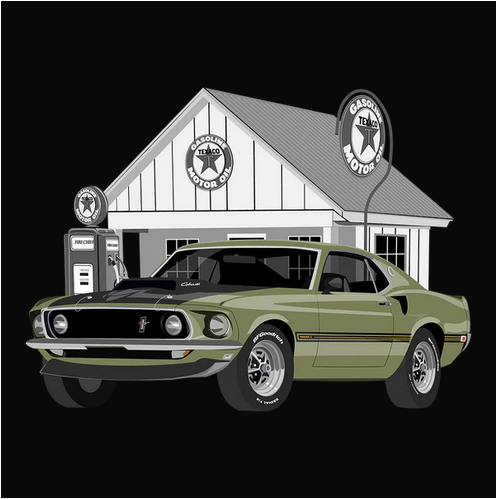 69 Lime Green Ford Mustang Mach 1 Tee