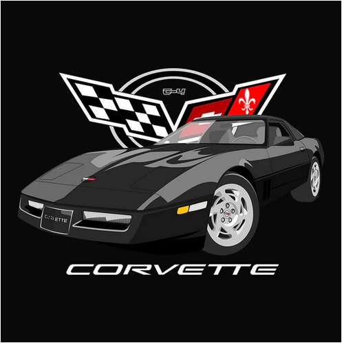 90 Black Chevy Corvette Coupe Tee