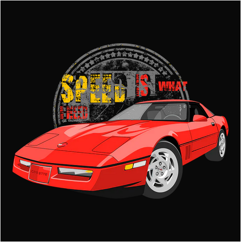 90 Red Chevy Corvette Coupe Tee