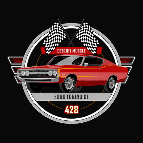 68 Red Ford Torino GT Tee