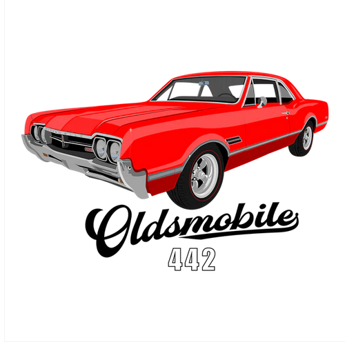 66 Red Oldsmobile 442 Tee