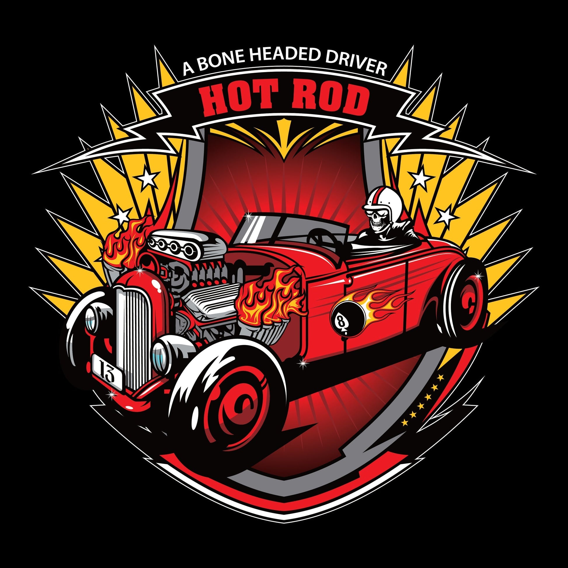 Hot rod, Skull, Transportation8 Ball Hot Rod Tee from FineRag.comfinerag.com